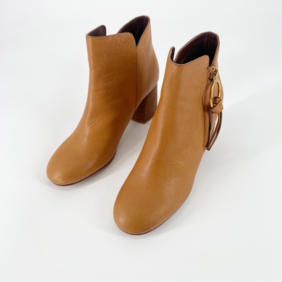 See by Chloe Louise Medium Calfskin Leather Tan Ankle Boots 39.5 / 9 - Picture 4 of 13
